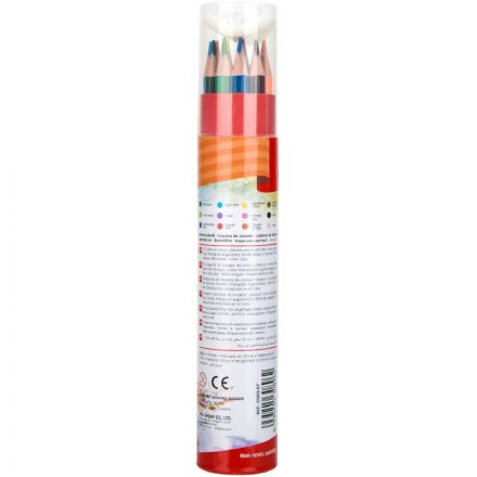 Карандаши цветные Deli EC00307 ColoRun 3-гран. 12цв/наб точилка карт.тубус