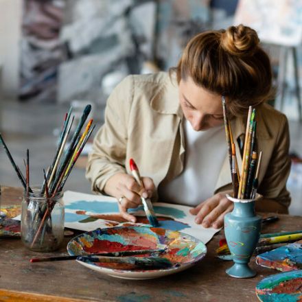 Альбом для акрила и масла, 300 г/м2, 190х270 мм, 10 листов, склейка, тиснение "холст", BRAUBERG ART PREMIERE, 113267