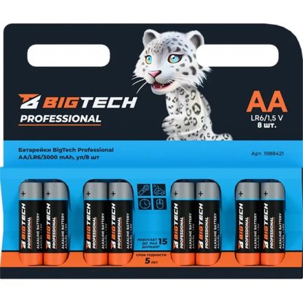 Батарейка BigTech Professional АA/LR6 бл/8шт Батарейка BigTech Professional АA/LR6 бл/8шт