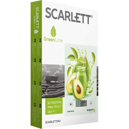 Весы кухонные Scarlett SC-KS57P74, Green Line Весы кухонные Scarlett SC-KS57P74, Green Line
