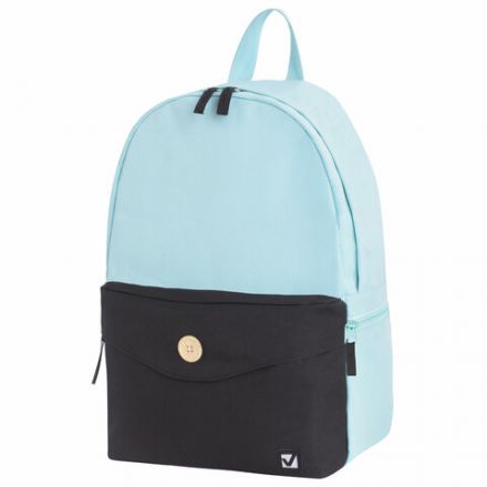 Рюкзак BRAUBERG "SYDNEY" универсальный, карман с пуговицей, черно-зеленый, 38х27х12 см, 228839 Рюкзак BRAUBERG "SYDNEY" универсальный, карман с пуговицей, черно-зеленый, 38х27х12 см, 228839