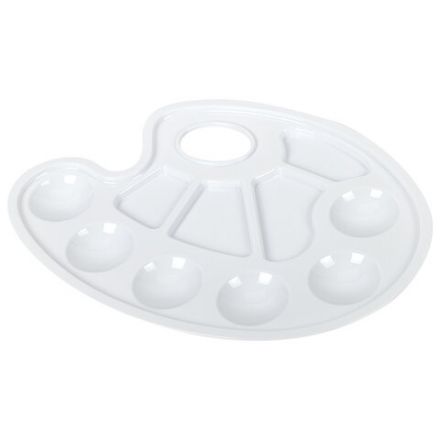 Палитра для рисования ЮНЛАНДИЯ белая, овальная, 6 ячеек для красок и 4 для смешивания, европодвес, 227806 Палитра для рисования ЮНЛАНДИЯ белая, овальная, 6 ячеек для красок и 4 для смешивания, европодвес, 227806