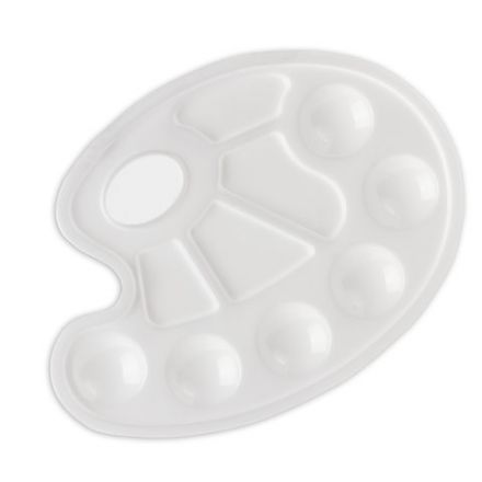 Палитра для рисования ЮНЛАНДИЯ белая, овальная, 6 ячеек для красок и 4 для смешивания, европодвес, 227806 Палитра для рисования ЮНЛАНДИЯ белая, овальная, 6 ячеек для красок и 4 для смешивания, европодвес, 227806