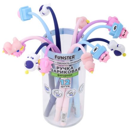 Ручка фигурная силиконовая шариковая FUNSTER (ФАНСТЕР) "SILICONE MIX", СИНЯЯ, корпус ассорти, узел 0,7 мм, линия письма 0,35 мм, 144370 Ручка фигурная силиконовая шариковая FUNSTER (ФАНСТЕР) "SILICONE MIX", СИНЯЯ, корпус ассорти, узел 0,7 мм, линия письма 0,35 мм, 144370