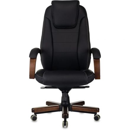 Кресло БР Комус Мебель EChair 329 кожа,черный, дерево