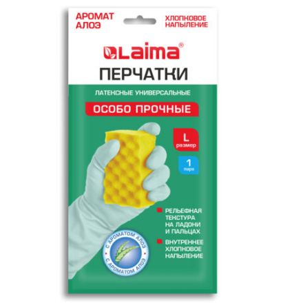 Перчатки МНОГОРАЗОВЫЕ латексные LAIMA, С АРОМАТОМ АЛОЭ, зеленые, хлопчатобумажное напыление, размер L (большой), вес 55 г, 700546 Перчатки МНОГОРАЗОВЫЕ латексные LAIMA, С АРОМАТОМ АЛОЭ, зеленые, хлопчатобумажное напыление, размер L (большой), вес 55 г, 700546