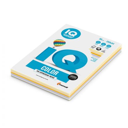 Бумага цветная для офисной техники IQ Color 5 цветов RB03 Trend по 50 листов (А4, 80 г/кв.м, 250 листов)
