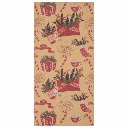 Пакет подарочный КОМПЛЕКТ 10 штук новогодний 12х8х25 см с зажимами, "Паттерн № 2", ЗОЛОТАЯ СКАЗКА, 592123