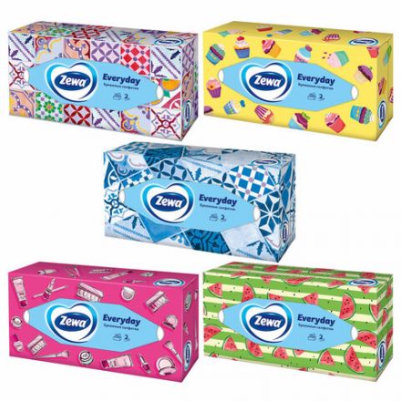 Салфетки косметические 100 штук в картонном боксе, 2-слойные, ZEWA Everyday, 24516, 6286 Салфетки косметические 100 штук в картонном боксе, 2-слойные, ZEWA Everyday, 24516, 6286
