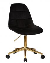 Офисное кресло для персонала DOBRIN MONTY GOLD, чёрный велюр (MJ9-101)