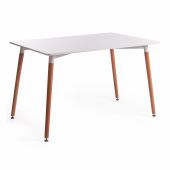 Стол JOHN (mod. T1001) МДФ/дерево, 120 х 80 х 75 см , White (Белый) / Natural (натуральный) Стол JOHN (mod. T1001) МДФ/дерево, 120 х 80 х 75 см , White (Белый) / Natural (натуральный)