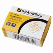Скрепки BRAUBERG, 28 мм, золотистые, 100 шт., в картонной коробке, 221529 Скрепки BRAUBERG, 28 мм, золотистые, 100 шт., в картонной коробке, 221529