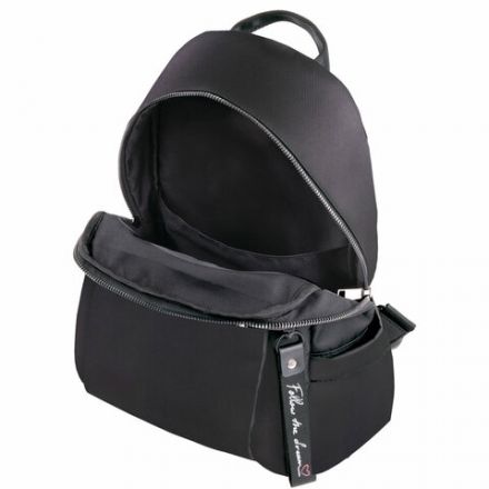 Рюкзак BRAUBERG PODIUM женский, карман-антивор, нейлон, черный, 32х26х15 см, 270815