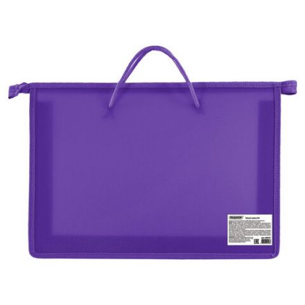 Папка на молнии с ручками ПИФАГОР, А4, 1 отделение, пластик, 55 мм, фиолетовая, 228237 Папка на молнии с ручками ПИФАГОР, А4, 1 отделение, пластик, 55 мм, фиолетовая, 228237