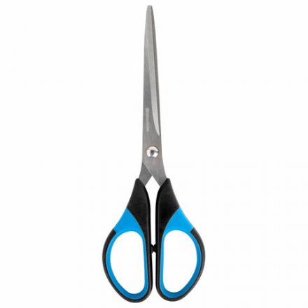 Ножницы BRAUBERG "Office-Expert" 170 мм, сине-черные, резиновые вставки, 3-х сторонняя заточка, 231561