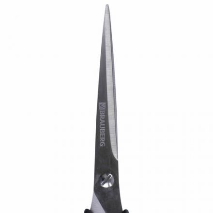 Ножницы BRAUBERG "Office-Expert" 170 мм, сине-черные, резиновые вставки, 3-х сторонняя заточка, 231561