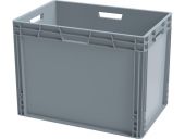 Ящик п/э 600х400х440 cплошной, усиленное дно, цв. серый Ящик п/э 600х400х440 cплошной, усиленное дно, цв. серый