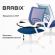 Кресло BRABIX "Fly MG-396W", с подлокотниками, пластик белый, сетка, темно-синее, 532399, MG-396W_532399