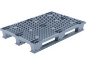 Паллет п/э 1200х800х160 перфорированный, на 3 полозьях цв. серый Паллет п/э 1200х800х160 перфорированный, на 3 полозьях цв. серый