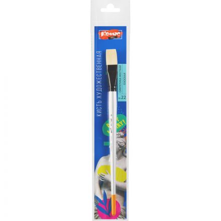 Кисть художественная Комус Арт синтетика жесткая, плоск., 22, длинная ручка Кисть художественная Комус Арт синтетика жесткая, плоск., 22, длинная ручка