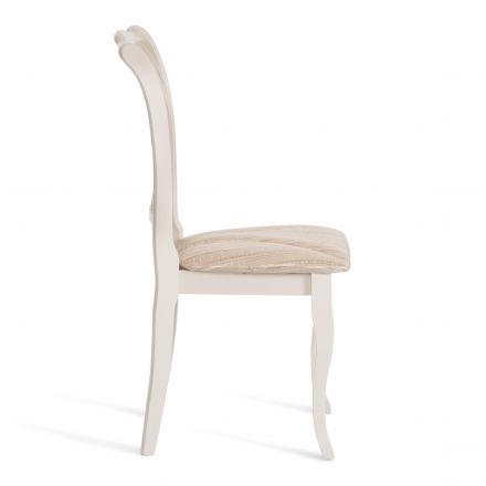 Стул Tetchair Opera ( OP-SC ), дерево гевея, 45х53х97см, ivory white (слоновая кость 2-5), ткань бежевая, рисунок золотистый (180-9 Стул Tetchair Opera ( OP-SC ), дерево гевея, 45х53х97см, ivory white (слоновая кость 2-5), ткань бежевая, рисунок золотистый (180-9