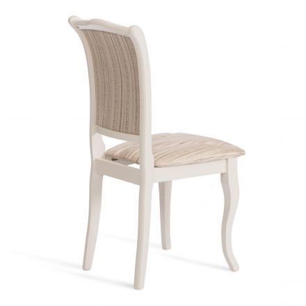 Стул Tetchair Opera ( OP-SC ), дерево гевея, 45х53х97см, ivory white (слоновая кость 2-5), ткань бежевая, рисунок золотистый (180-9 Стул Tetchair Opera ( OP-SC ), дерево гевея, 45х53х97см, ivory white (слоновая кость 2-5), ткань бежевая, рисунок золотистый (180-9