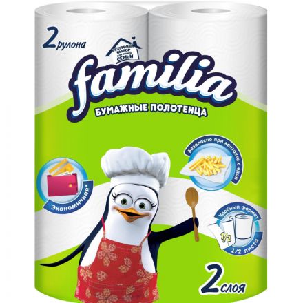 Полотенца бумажные FAMILIA Радуга 1/2 листа 2сл 2рул/уп Полотенца бумажные FAMILIA Радуга 1/2 листа 2сл 2рул/уп