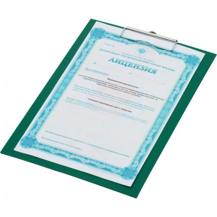 Папка-планшет Attache A4 картонная зеленая без крышки