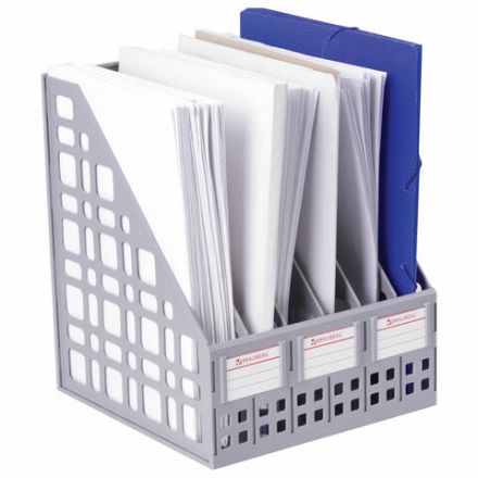 Лоток вертикальный для бумаг BRAUBERG "MAXI Plus", 240 мм, 6 отделений, сетчатый, сборный, серый, 237016 Лоток вертикальный для бумаг BRAUBERG "MAXI Plus", 240 мм, 6 отделений, сетчатый, сборный, серый, 237016