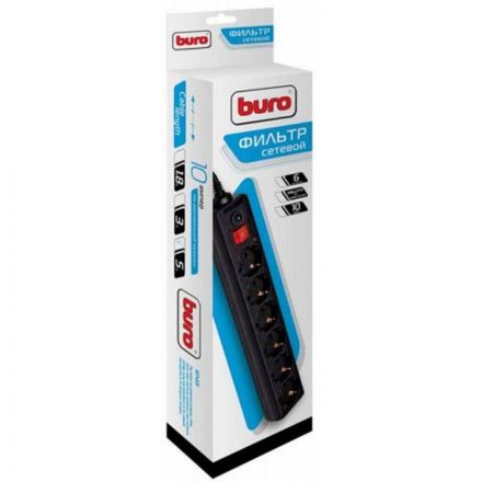 Сетевой фильтр Buro 600SH-5-B 5м (6 розеток) черный