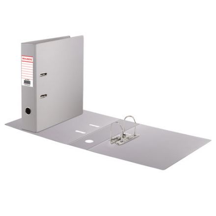 Папка-регистратор BRAUBERG с двухсторонним покрытием из ПВХ, 70 мм, серая, 222656 Папка-регистратор BRAUBERG с двухсторонним покрытием из ПВХ, 70 мм, серая, 222656