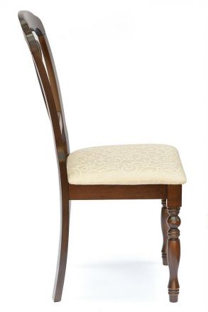 Стул Tetchair Персей/ Perseus дерево гевея, 46х54х99см, Cappuchino , ткань кремовая с рисунком (3321)