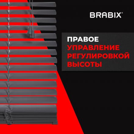 Жалюзи горизонтальные BRABIX 50х155 см, ПЛАСТИК, цвет серый, 608611 Жалюзи горизонтальные BRABIX 50х155 см, ПЛАСТИК, цвет серый, 608611