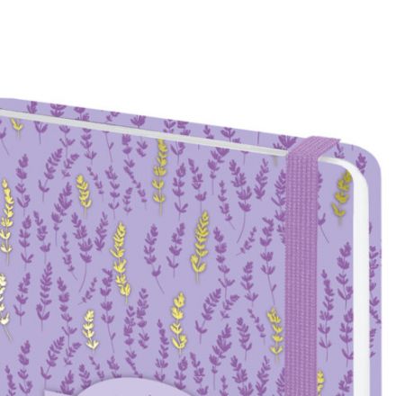 Ежедневник датированный 2026 с резинкой 145х203 мм, А5, BRAUBERG твердый, фольга, "Лаванда", 117344