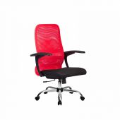 Кресло Метта CP-8 (X2) Ch красное, крестовина хром(d696)