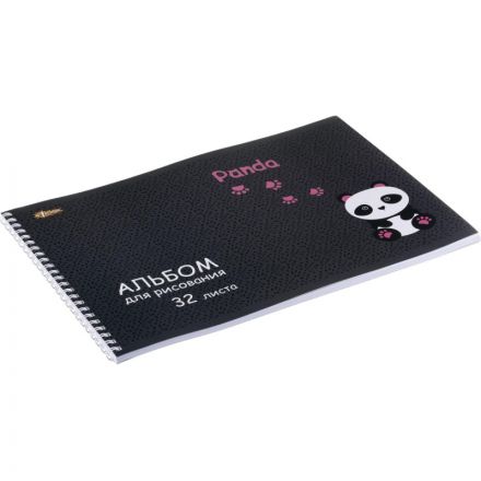 Альбом для рисования №1 School Panda 32л спираль А4 выб.УФ лак 2 шт/уп Альбом для рисования №1 School Panda 32л спираль А4 выб.УФ лак 2 шт/уп