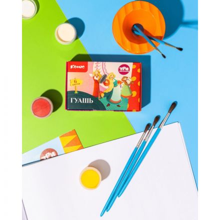 Гуашь КОМУС Три Богатыря набор 6 цв, 20 мл девочки Гуашь КОМУС Три Богатыря набор 6 цв, 20 мл девочки