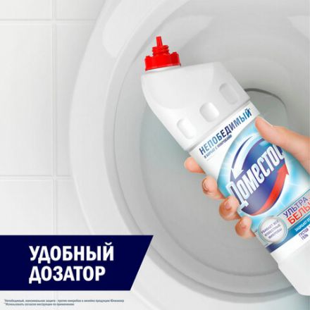 Средство для уборки туалета 1 л, ДОМЕСТОС "Эксперт сила 7", "Ультра Белый" Средство для уборки туалета 1 л, ДОМЕСТОС "Эксперт сила 7", "Ультра Белый"