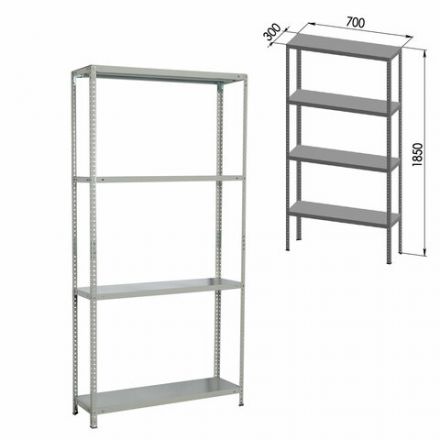 Стеллаж металлический BRABIX "MS KD-180/30/70-4", 1800х700х300 мм, 4 полки, сборная стойка, 291112, S240BR123402 Стеллаж металлический BRABIX "MS KD-180/30/70-4", 1800х700х300 мм, 4 полки, сборная стойка, 291112, S240BR123402