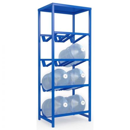 Стеллаж для воды Бомис-8П на 8 тар синий 610x450x1590 мм