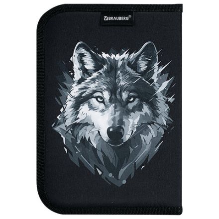 Пенал BRAUBERG, 1 отделение, полиэстер, 21х14 см, "Gray wolf", 273520 Пенал BRAUBERG, 1 отделение, полиэстер, 21х14 см, "Gray wolf", 273520