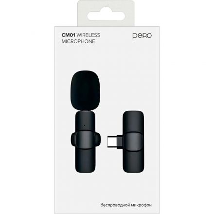 Микрофон Pero CM01,радио,ресивер Type-C, черный