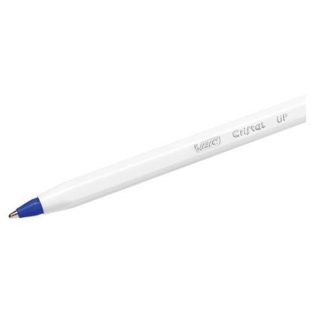 Ручка шариковая BIC "Cristal UP", СИНЯЯ, корпус белый, узел 1,2 мм, линия письма 0,35 мм, 949879