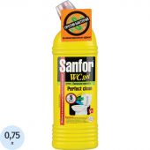 Средство для сантехники SANFOR WС гель 750 г, лимонная свежесть Средство для сантехники SANFOR WС гель 750 г, лимонная свежесть
