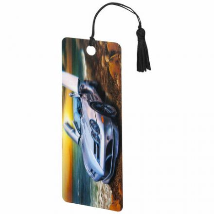 Закладка для книг с линейкой 3D-ОБЪЕМНАЯ BRAUBERG, "Мерседес", с декоративным шнурком, 125768