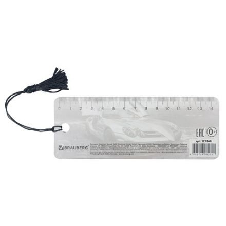Закладка для книг с линейкой 3D-ОБЪЕМНАЯ BRAUBERG, "Мерседес", с декоративным шнурком, 125768