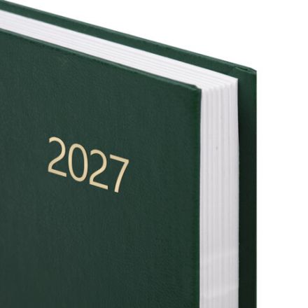 Ежедневник датированный 2027 145х215 мм, А5, STAFF, обложка бумвинил, зеленый, 117815