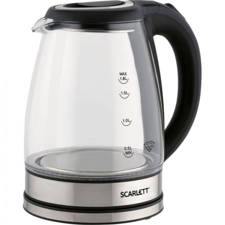 Чайник SCARLETT SC-EK27G88, электрический, стекло, 1800Вт, 1.8л, черный