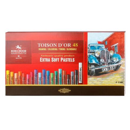 Пастель мягкая художественная KOH-I-NOOR "Toison D'or", 48 цветов, круглое сечение, 8556048001KZ