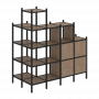 Loft Угловой внешний стеллаж наборный VR.L-58 Дуб аризона/Чёрный металл 862*1694*1869